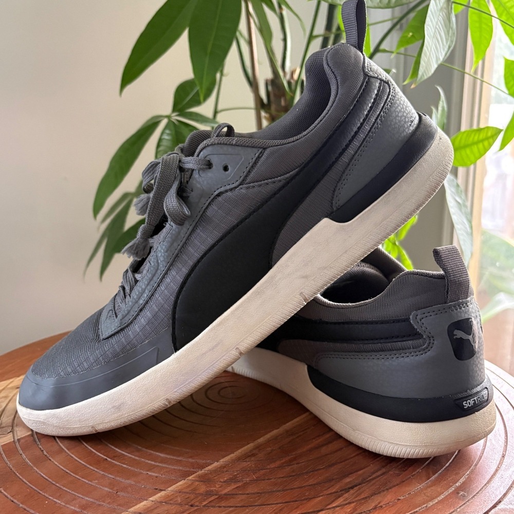 Puma Softride Men 10.5 Gray Black Running Athletic Trainers Sneakers 391517-04